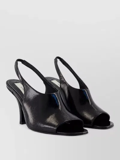 Totême Leather Slingback Mules In Black