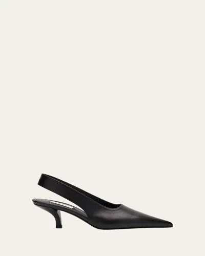 Totême Leather Slingback Pumps In Black