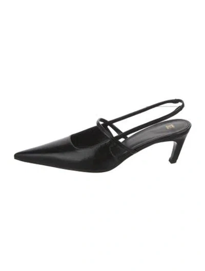 Pre-owned Totême Leather Slingback Pumps In Black
