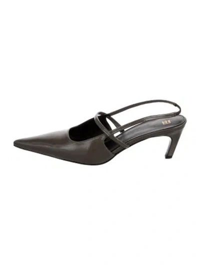 Pre-owned Totême Leather Slingback Pumps In Black