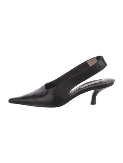 Pre-owned Totême Leather Slingback Pumps In Black