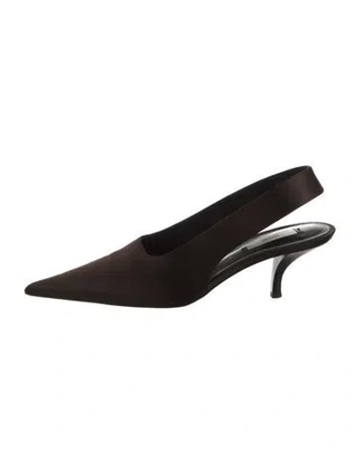 Pre-owned Totême Leather Slingback Pumps In Black