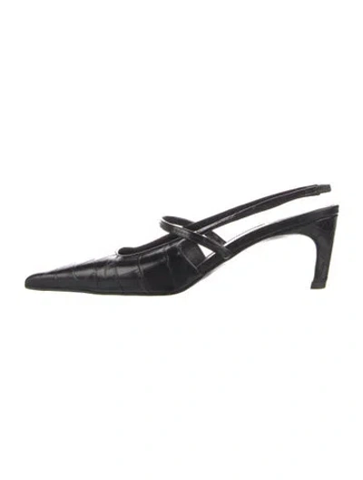 Pre-owned Totême Leather Slingback Pumps In Black