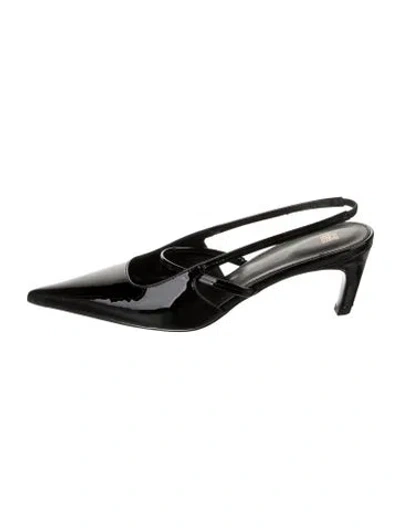 Pre-owned Totême Leather Slingback Pumps In Black
