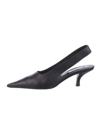 Pre-owned Totême Leather Slingback Pumps In Black