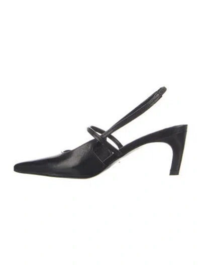 Pre-owned Totême Leather Slingback Pumps In Black