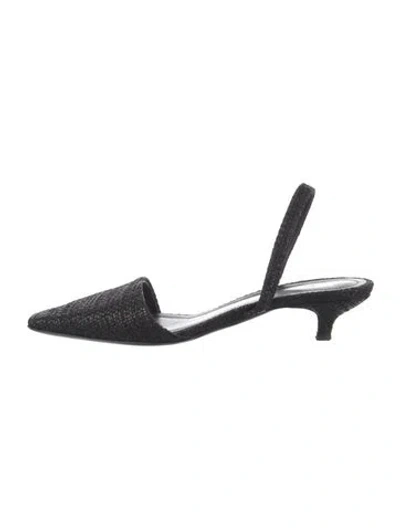 Pre-owned Totême Leather Slingback Pumps In Black