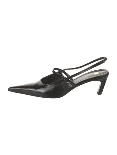 Pre-owned Totême Leather Slingback Pumps In Black