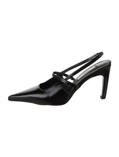 Pre-owned Totême Leather Slingback Pumps In Black