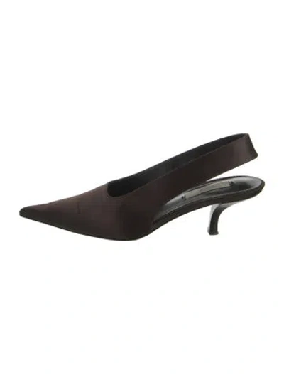 Pre-owned Totême Leather Slingback Pumps In Brown