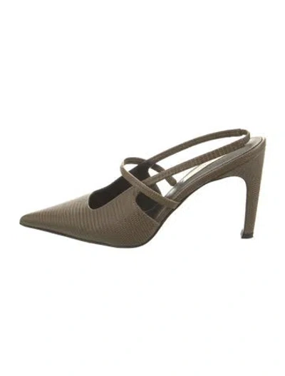 Pre-owned Totême Leather Slingback Pumps In Green