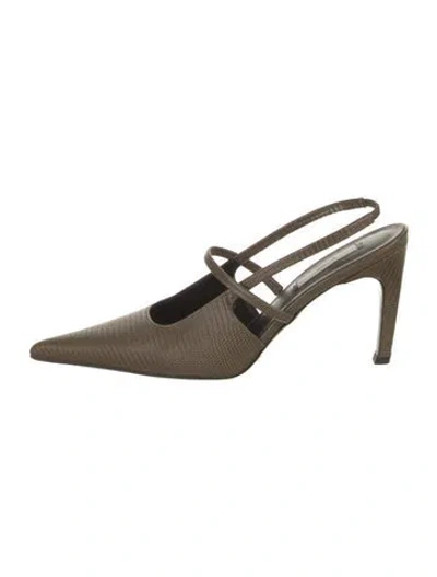 Pre-owned Totême Leather Slingback Pumps In Green