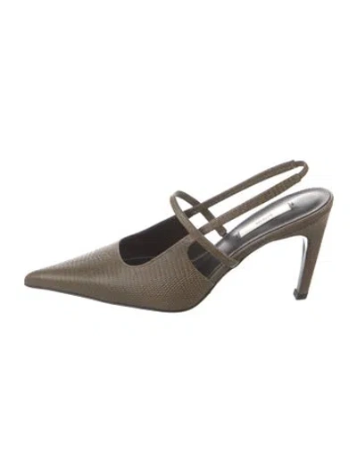 Pre-owned Totême Leather Slingback Pumps In Neutral