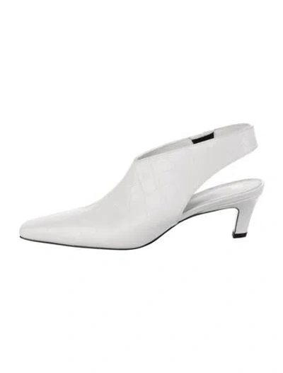 Pre-owned Totême Leather Slingback Pumps In White