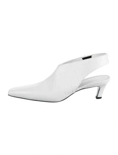 Pre-owned Totême Leather Slingback Pumps In White