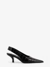 Totême Toteme Croc-embossed Leather Slingback Pump In Black