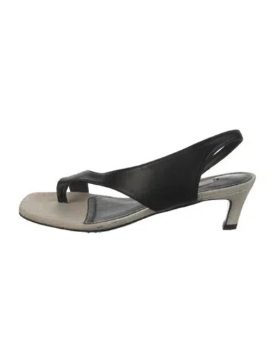 Pre-owned Totême Leather Slingback Sandals In Black