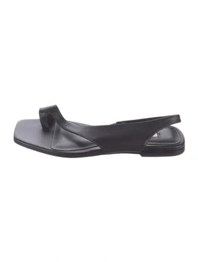 Pre-owned Totême Leather Slingback Sandals In Black