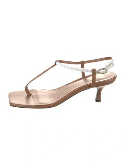 Pre-owned Totême Leather Slingback Sandals In Brown