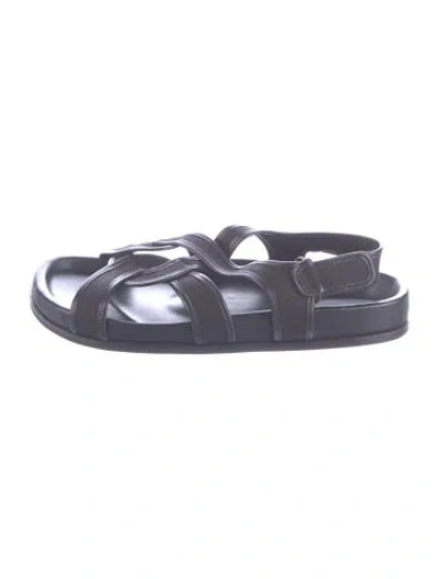 Pre-owned Totême Leather Slingback Sandals In Gray
