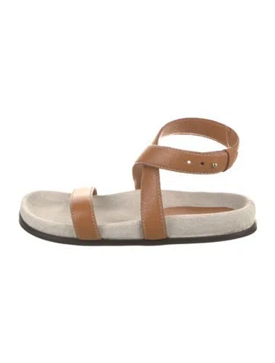 Pre-owned Totême Leather Slingback Sandals In Neutral