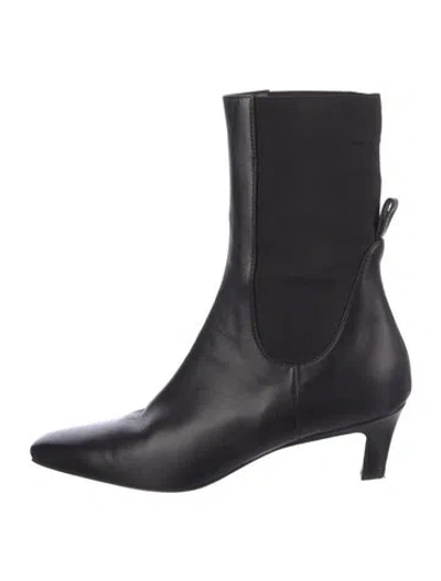 Pre-owned Totême Leather Sock Boots In Black