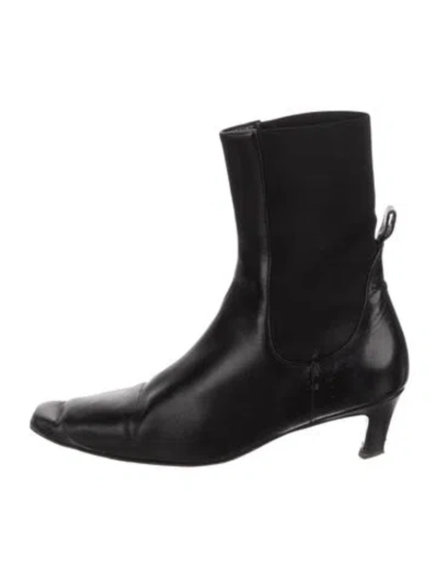 Pre-owned Totême Leather Sock Boots In Black
