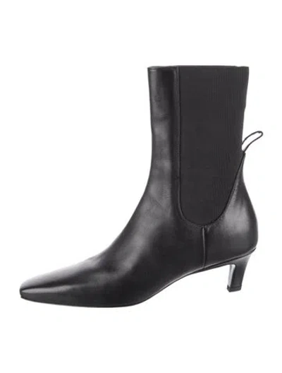 Pre-owned Totême Leather Sock Boots In Black