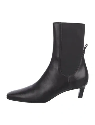 Pre-owned Totême Leather Sock Boots In Black