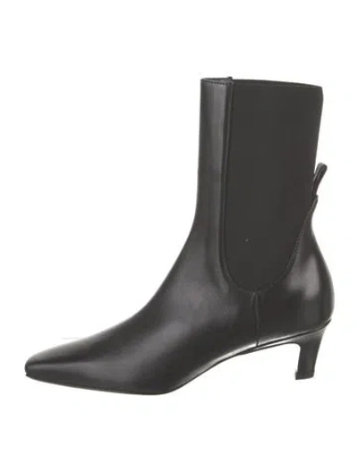 Pre-owned Totême Leather Sock Boots In Black