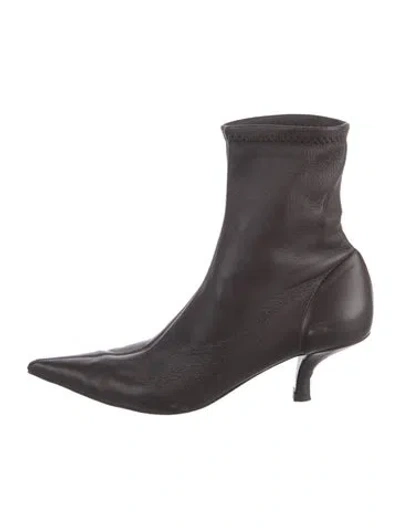 Pre-owned Totême Leather Sock Boots In Brown