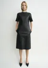 Totême Leather Tee Dress Black In Black