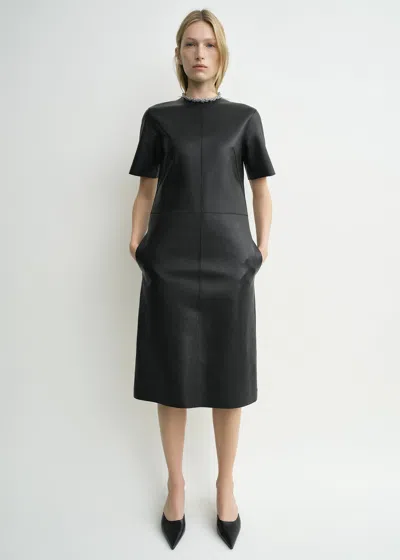 Totême Leather Tee Dress Black