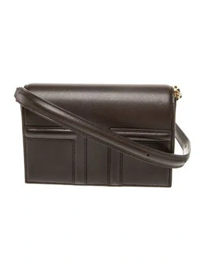Pre-owned Totême Leather T-flap Mini In Brown