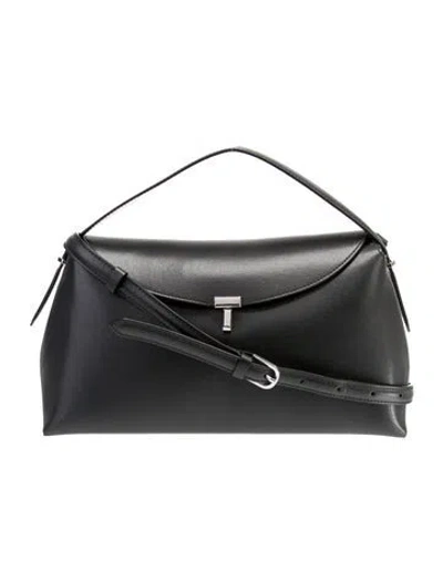 Pre-owned Totême Leather T-lock In Black