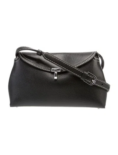 Pre-owned Totême Leather T-lock In Black