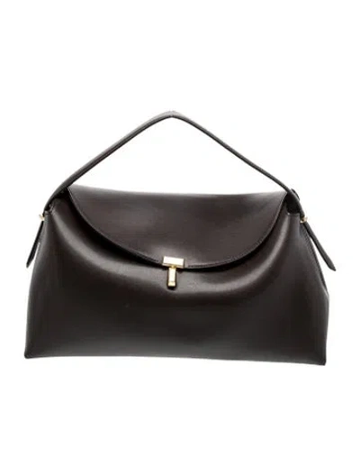 Pre-owned Totême Leather T-lock In Black