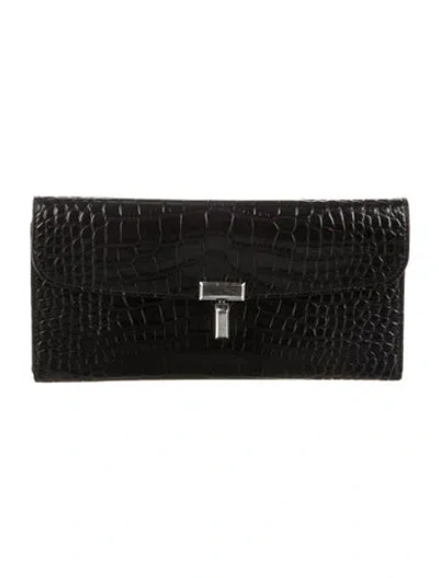 Pre-owned Totême Leather T-lock In Black