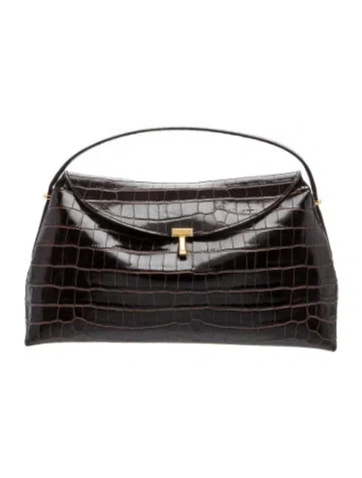 Pre-owned Totême Leather T-lock In Brown