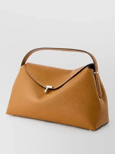 Totême Leather T-lock Clutch Bag In Brown