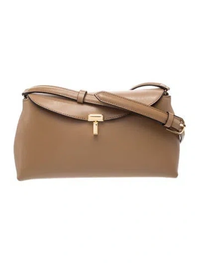 Pre-owned Totême Leather T-lock Clutch In Brown
