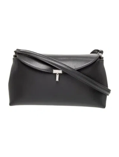 Pre-owned Totême Leather T-lock Clutch Mini In Black