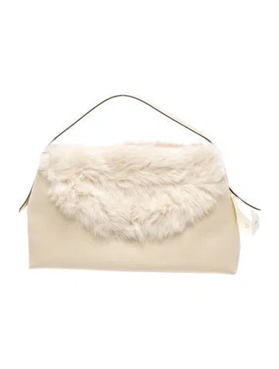 Pre-owned Totême Leather T-lock Large In Neutral