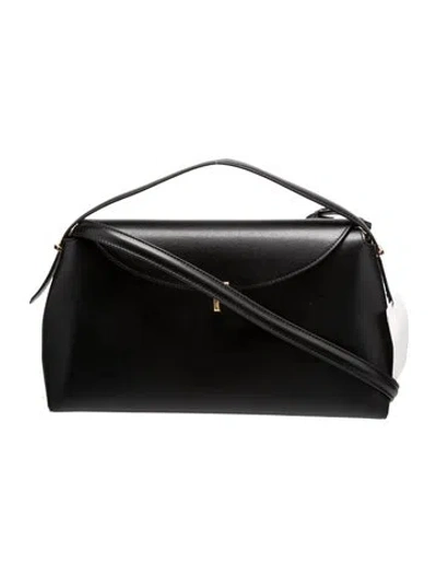 Pre-owned Totême Leather T-lock Palmellato In Black