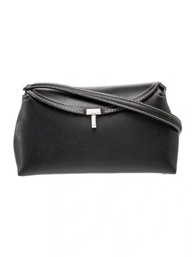 Pre-owned Totême Leather T-lock Small In Black