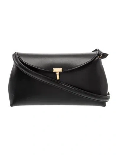 Pre-owned Totême Leather T-lock Small In Black