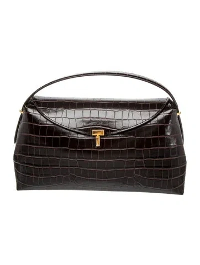 Pre-owned Totême Leather T-lock W/ Strap In Brown