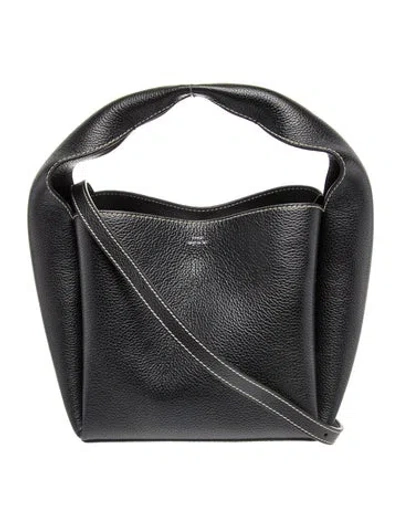 Pre-owned Totême Leather Top Handle Bucket Bag W/ Tags In Black