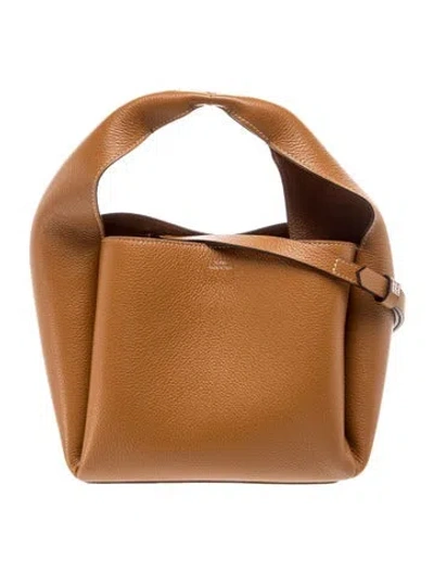 Pre-owned Totême Leather Tote In Neutral