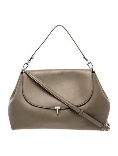 Pre-owned Totême Leather Tote In Neutral